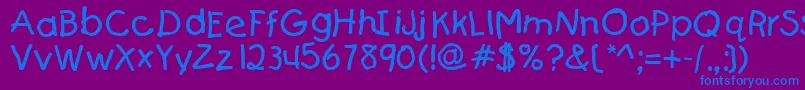 Teslic`sDocumentCyrNormal Font – Blue Fonts on Purple Background